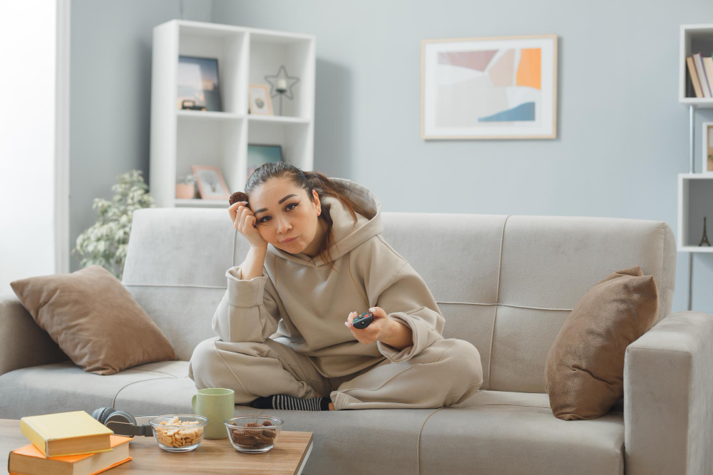 inactive lifestyle example of sitting on couch
